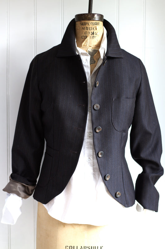 Oliver - pinstripe wool tailored jacket