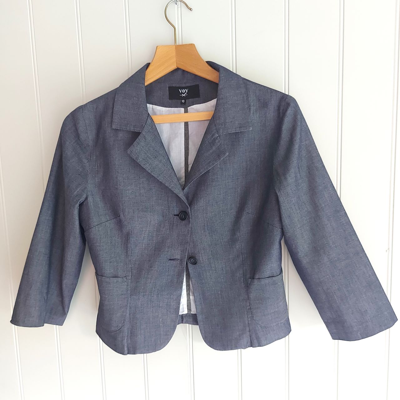 Darcy -denim chambray cotton tailored jacket
