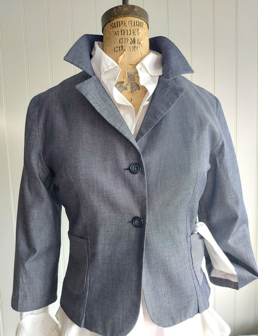 Darcy -denim chambray cotton tailored jacket