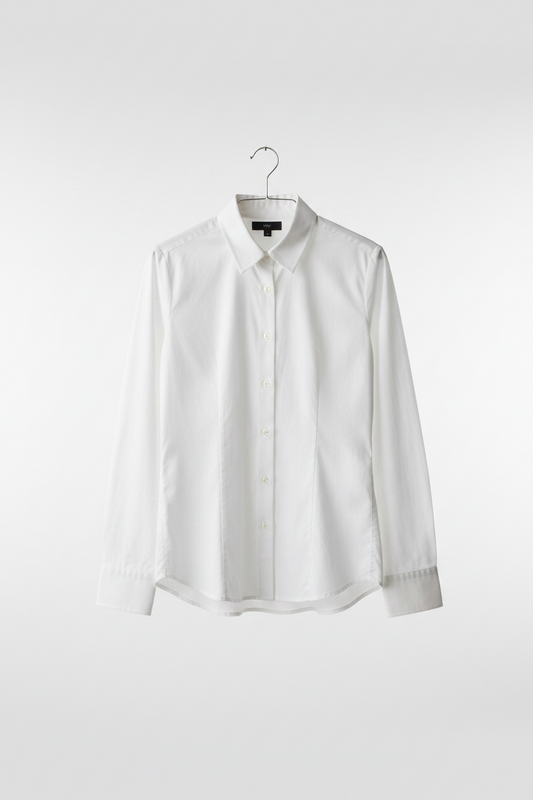 White shirt on a light gray wooden background