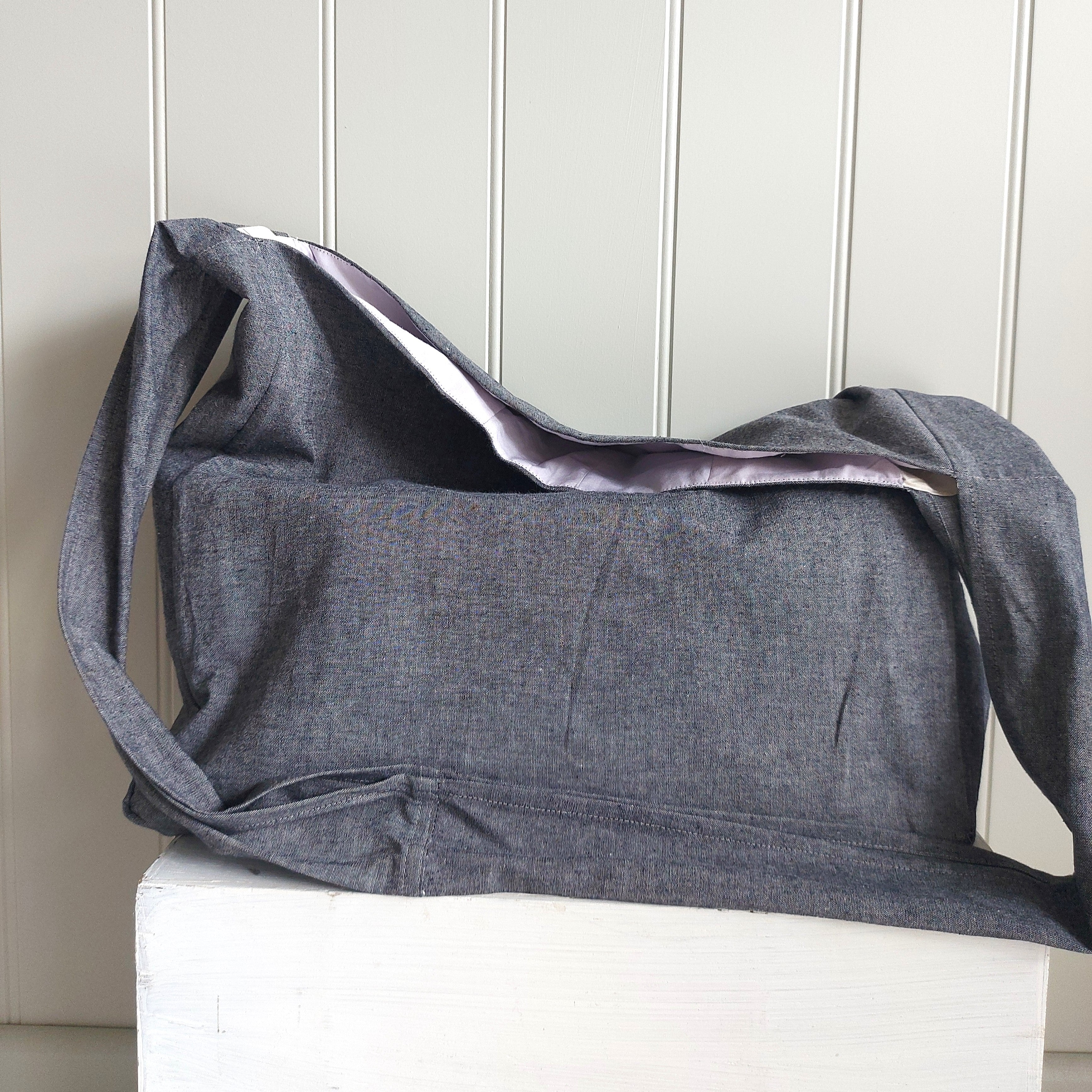 Messenger/Newspaper - Cotton chambray crossbody bag