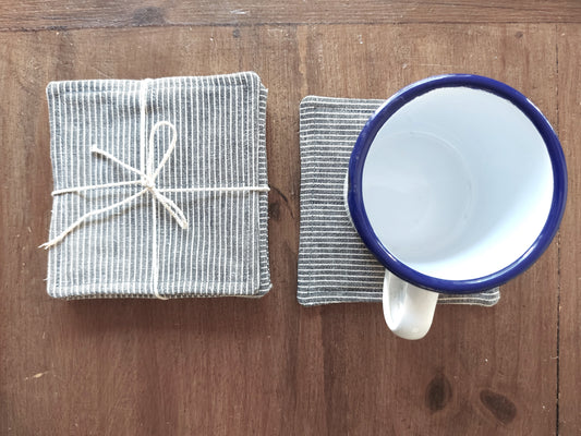 Set of 6 linen/cotton coasters