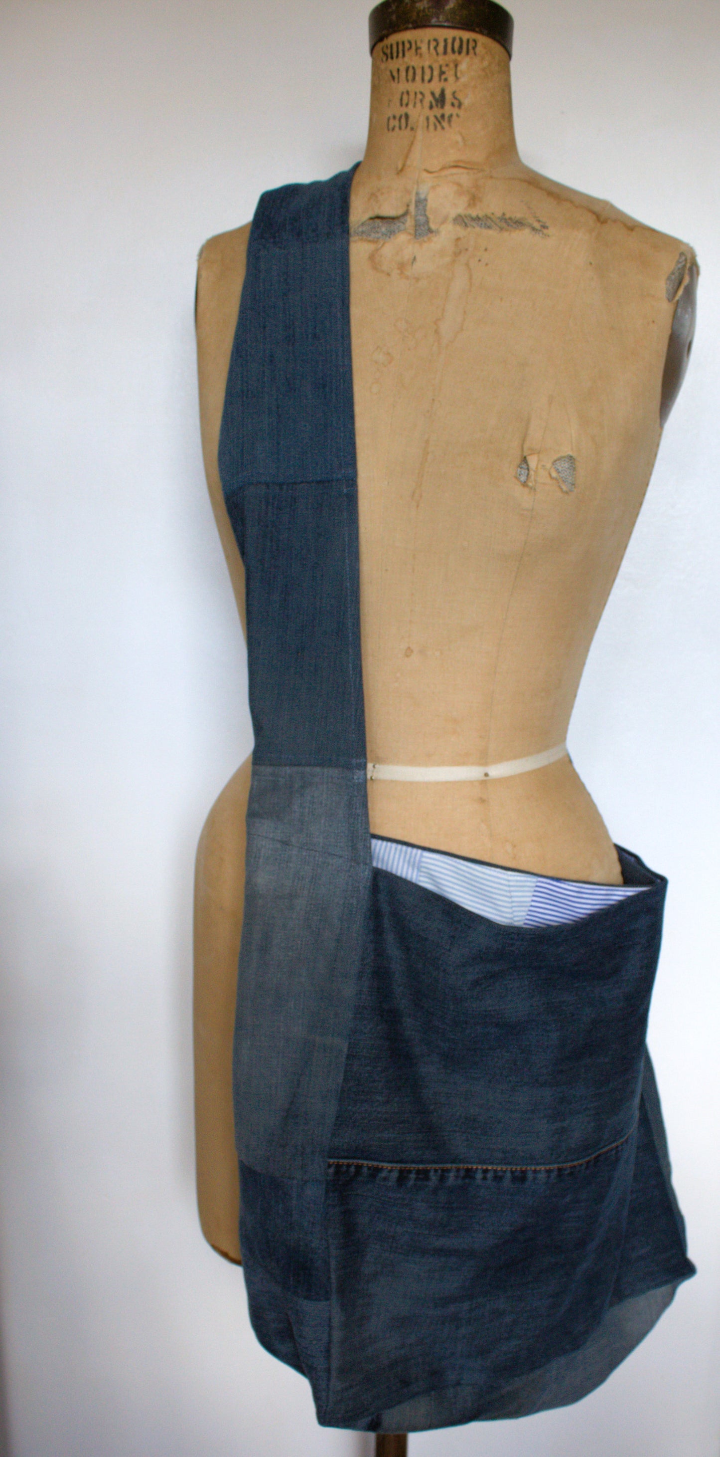 Messenger - patchwork denim crossbody bag