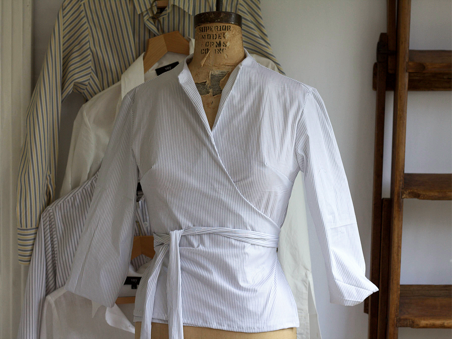 Holly - cotton poplin wrap shirt