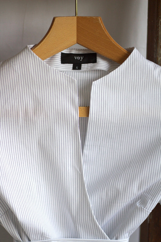 Holly - cotton poplin wrap shirt