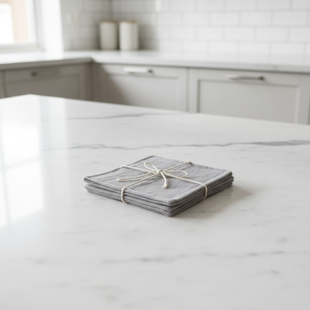 Set of 6 linen coasters