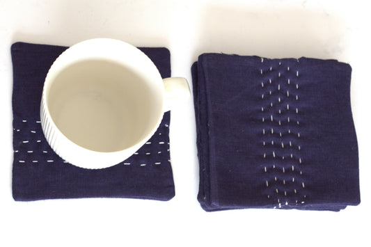 Set of 6 linen coasters