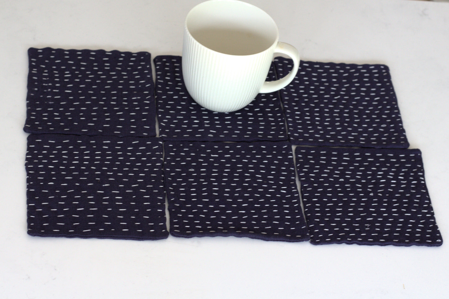 Set of 6 linen coasters