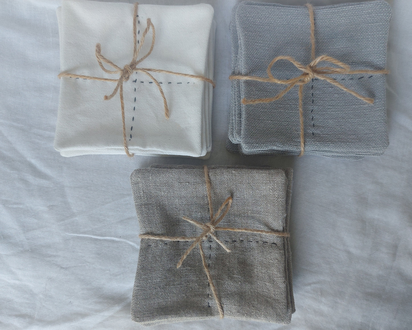 Set of 6 linen coasters