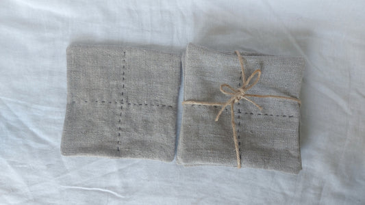 Set of 6 linen coasters
