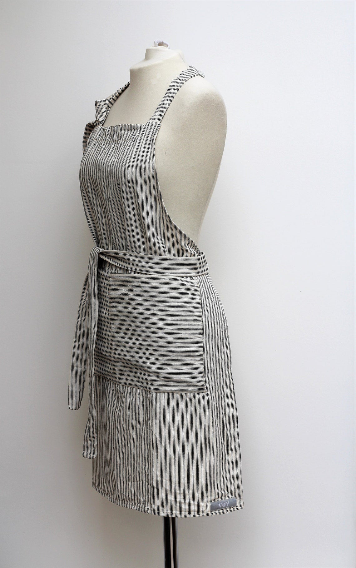 Apron - Black/White ticking