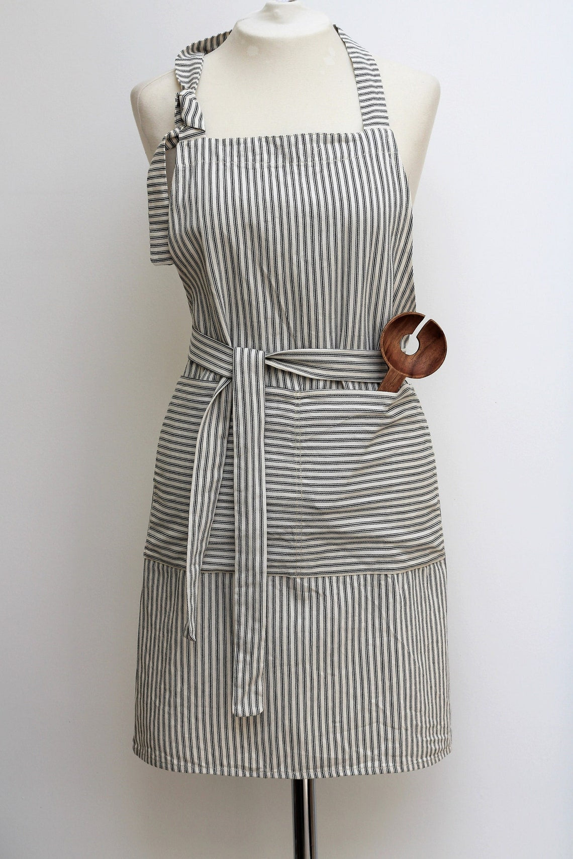 Apron - Black/White ticking