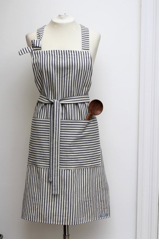 Apron - Blue/White ticking