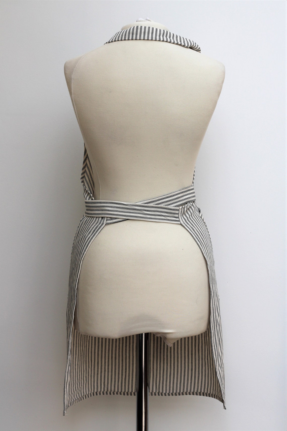 Apron - Black/White ticking