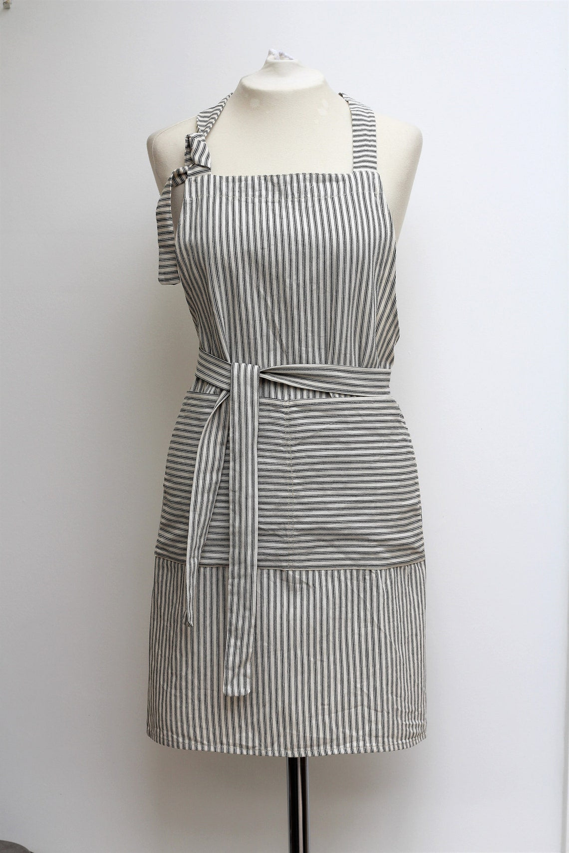 Apron - Black/White ticking
