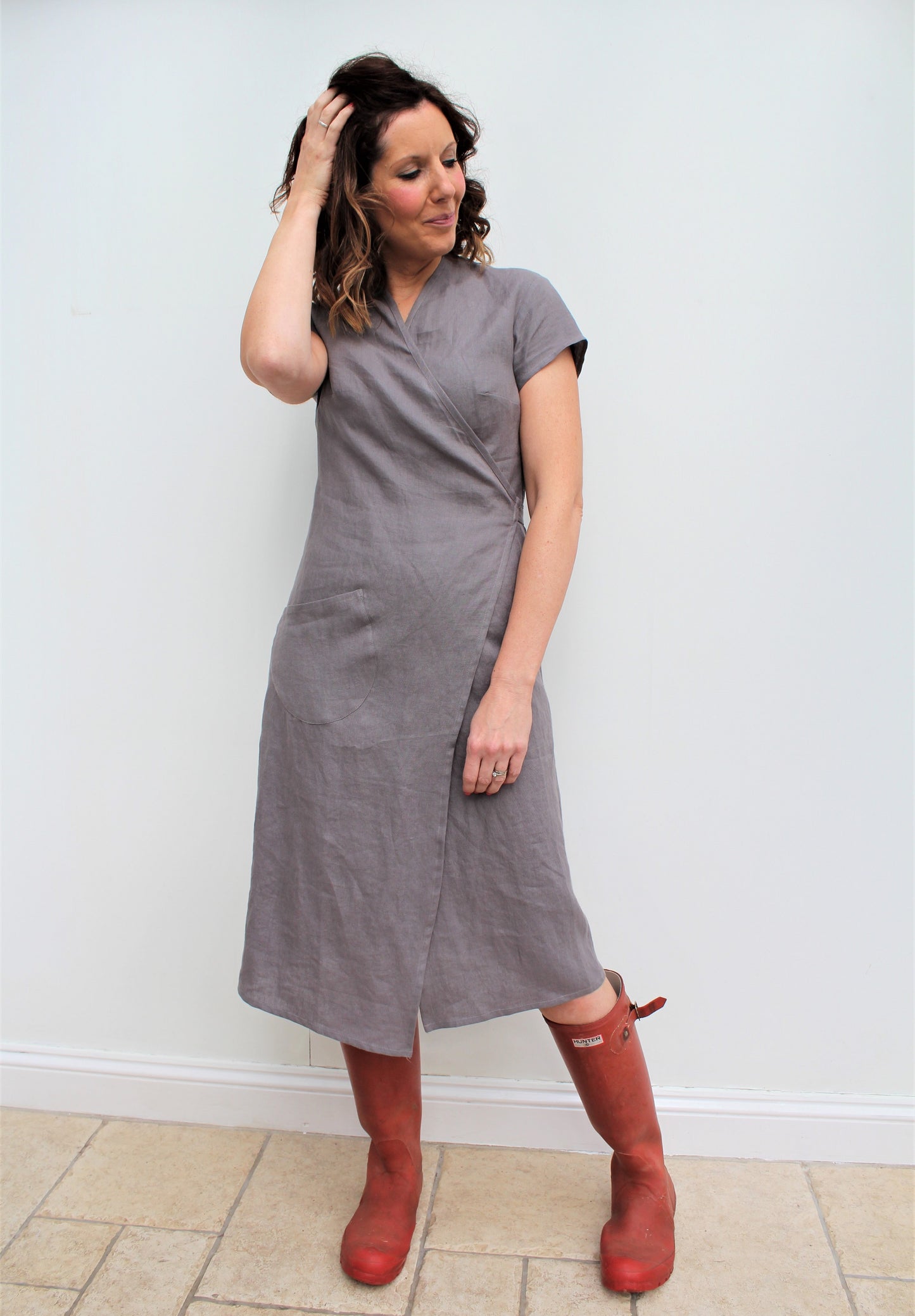 Celeste - linen wrap dress