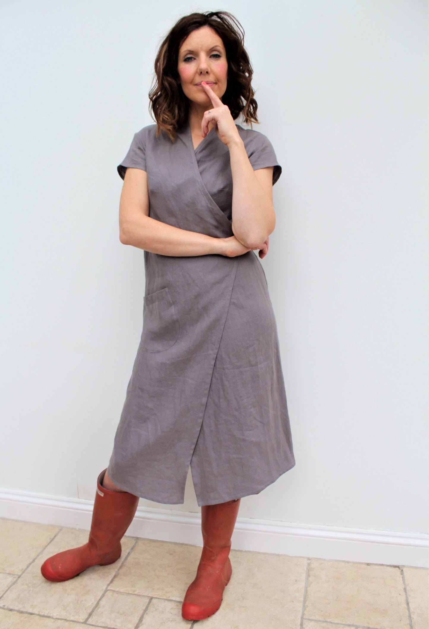 Celeste - linen wrap dress