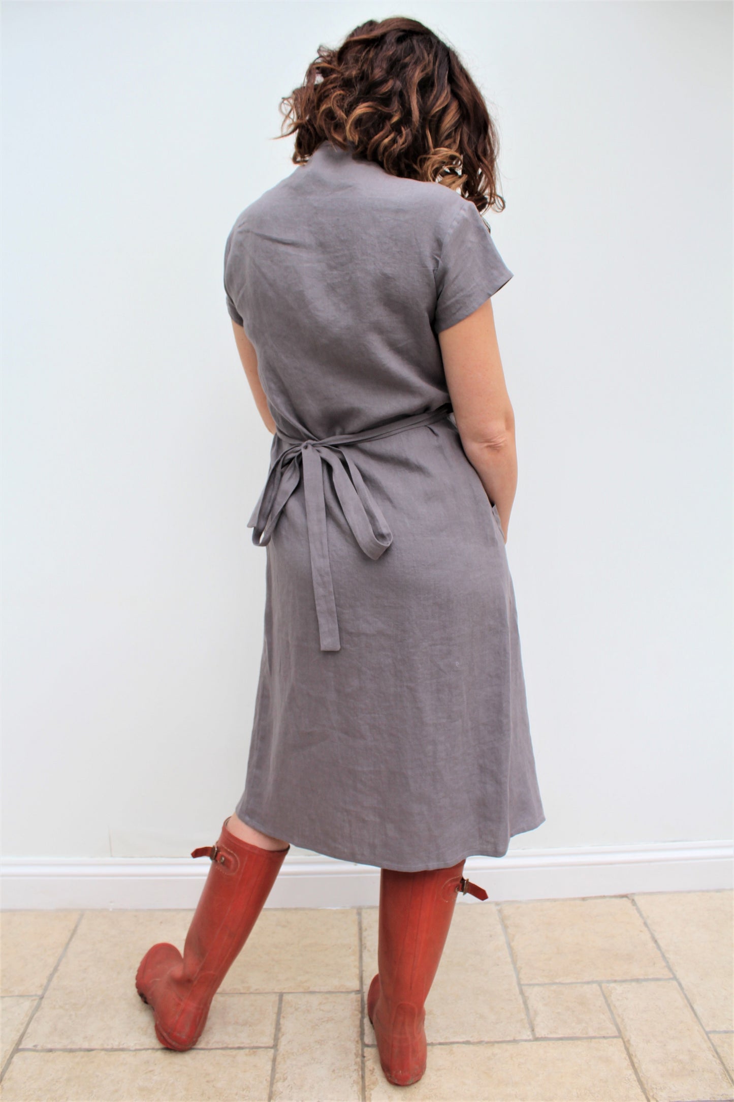 Celeste - linen wrap dress