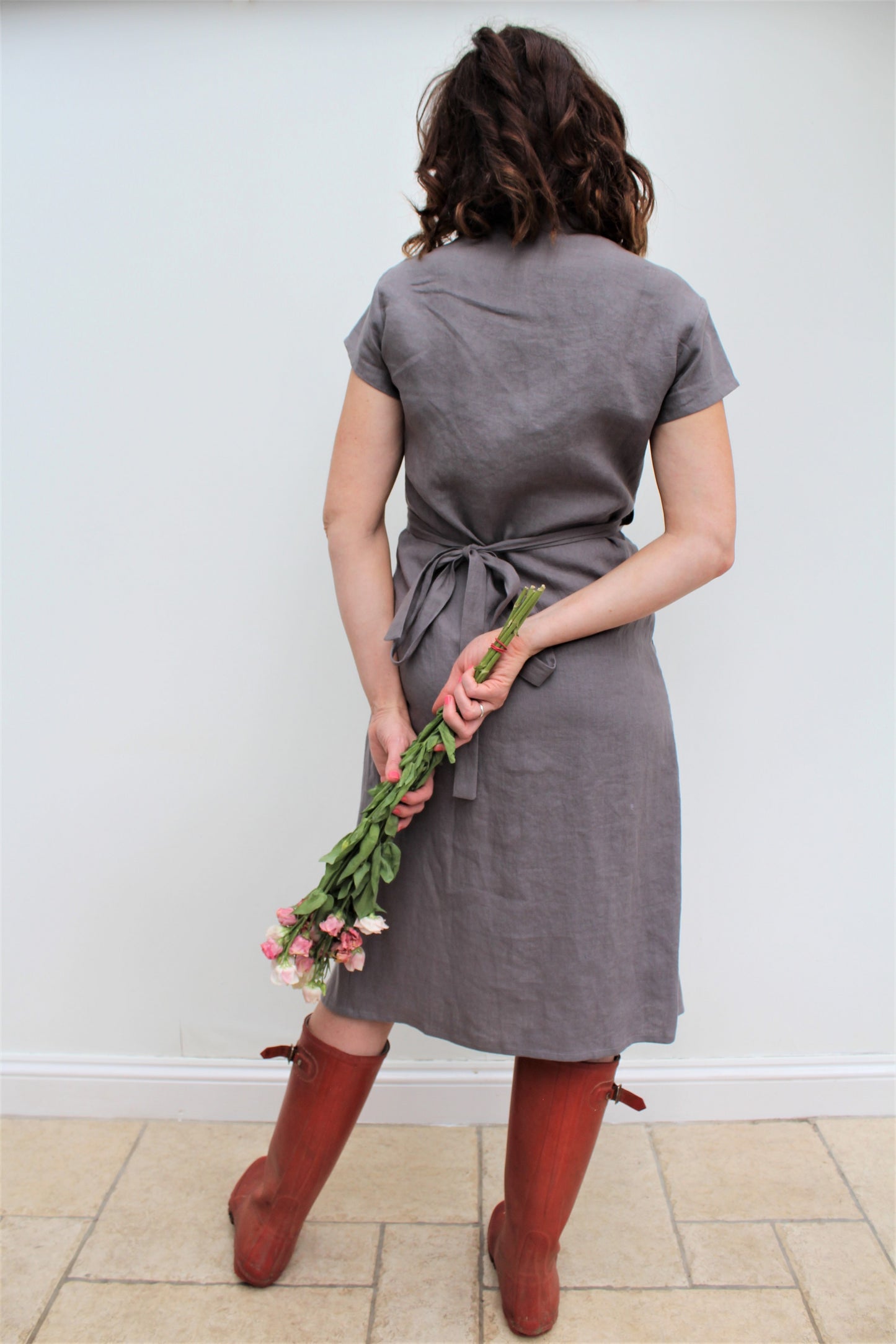 Celeste - linen wrap dress