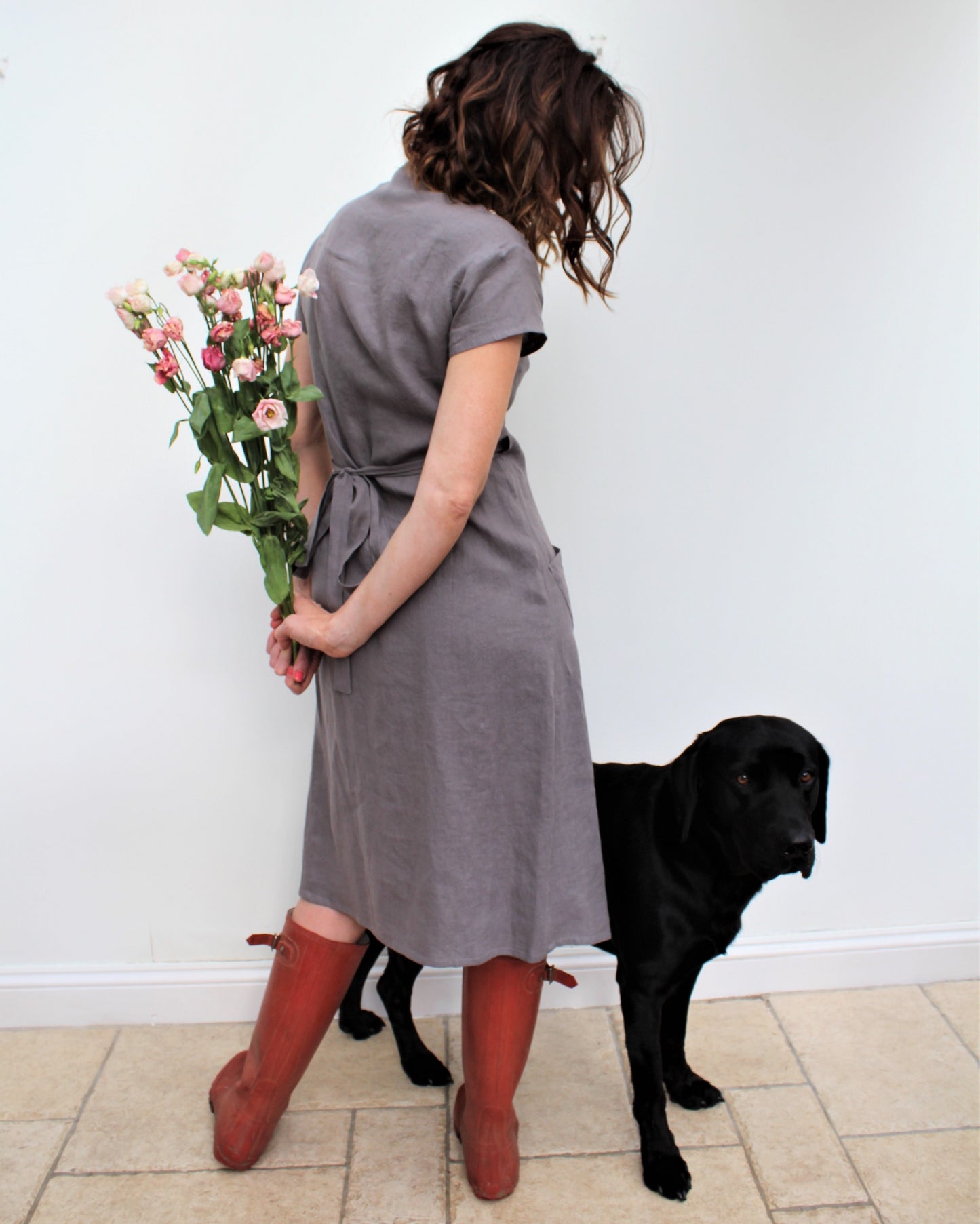 Celeste - linen wrap dress