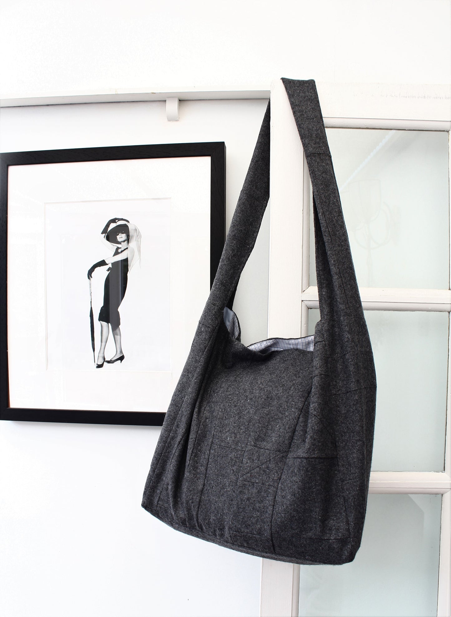 Messenger - patchwork wool crossbody bag