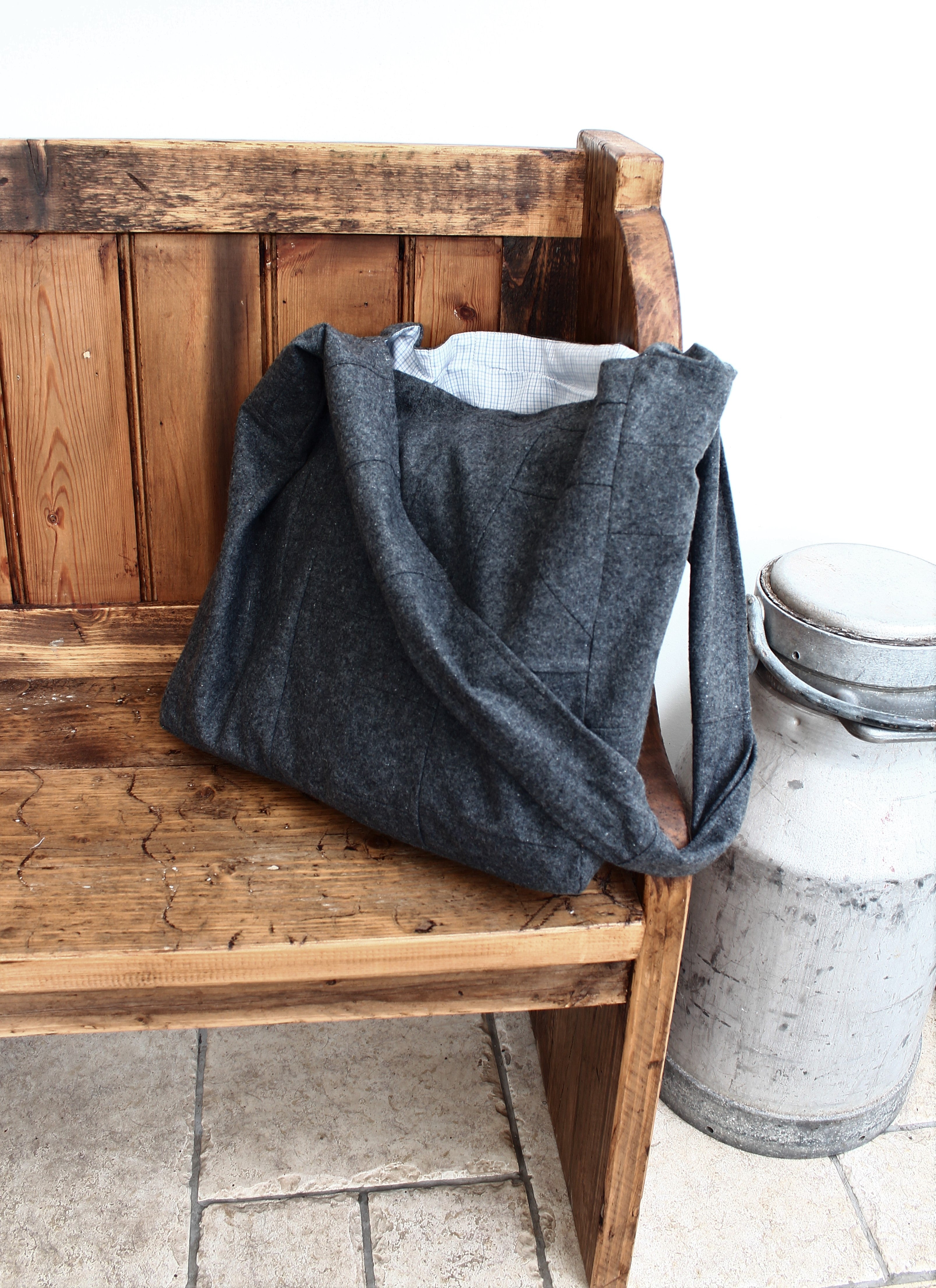 Messenger - patchwork wool crossbody bag