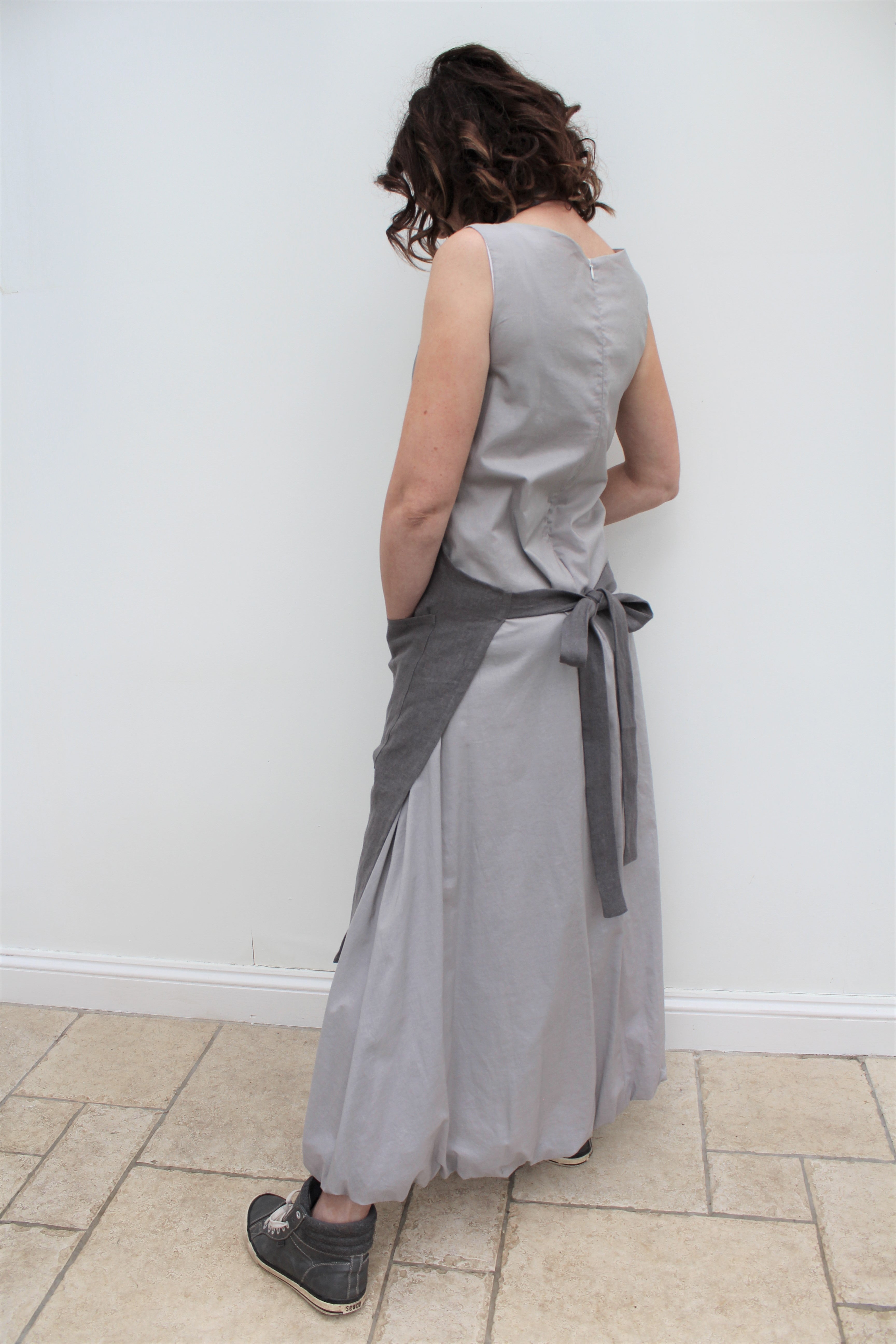 Cloud - long cotton dress, with bubble hem