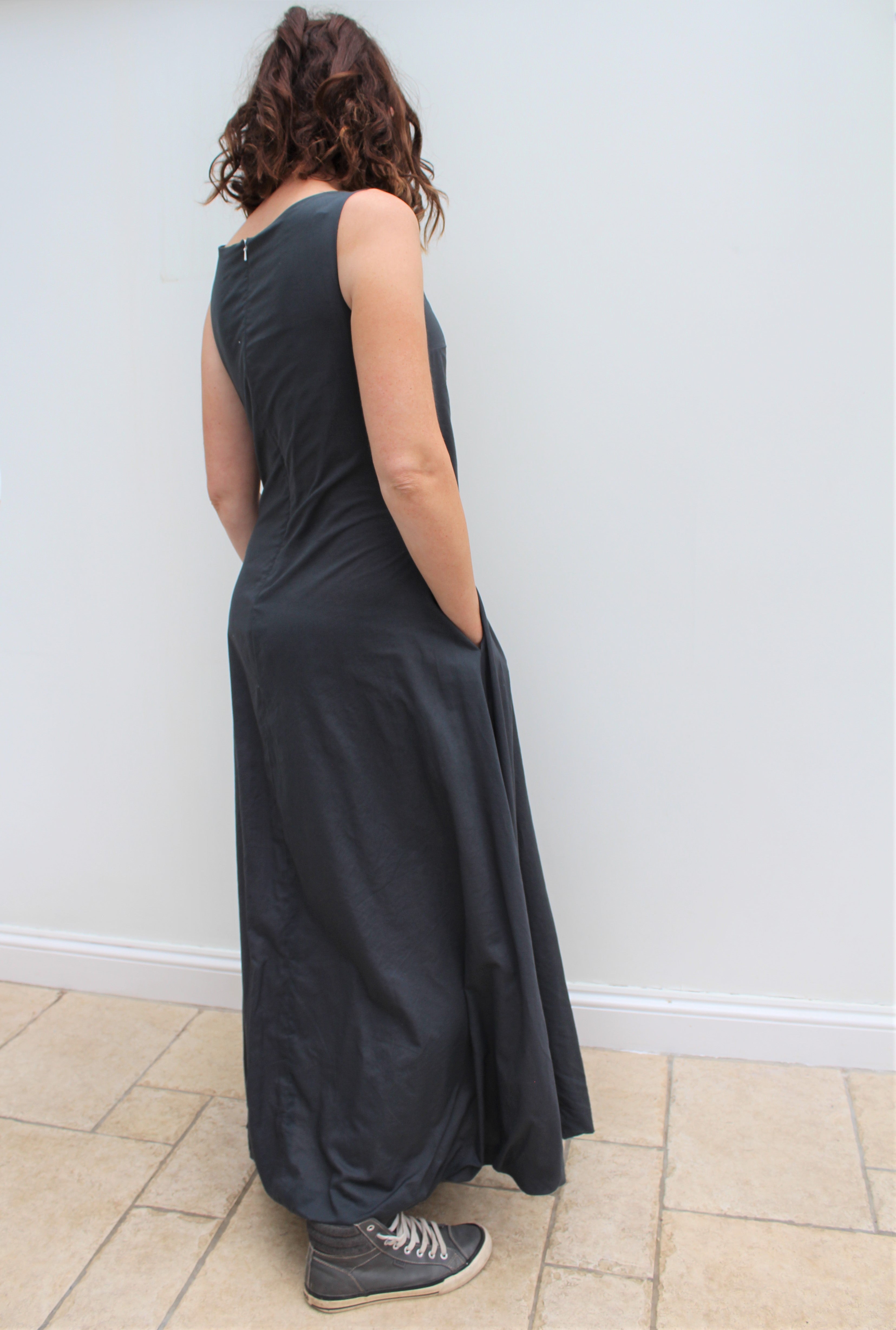 Cloud - long cotton dress, with bubble hem