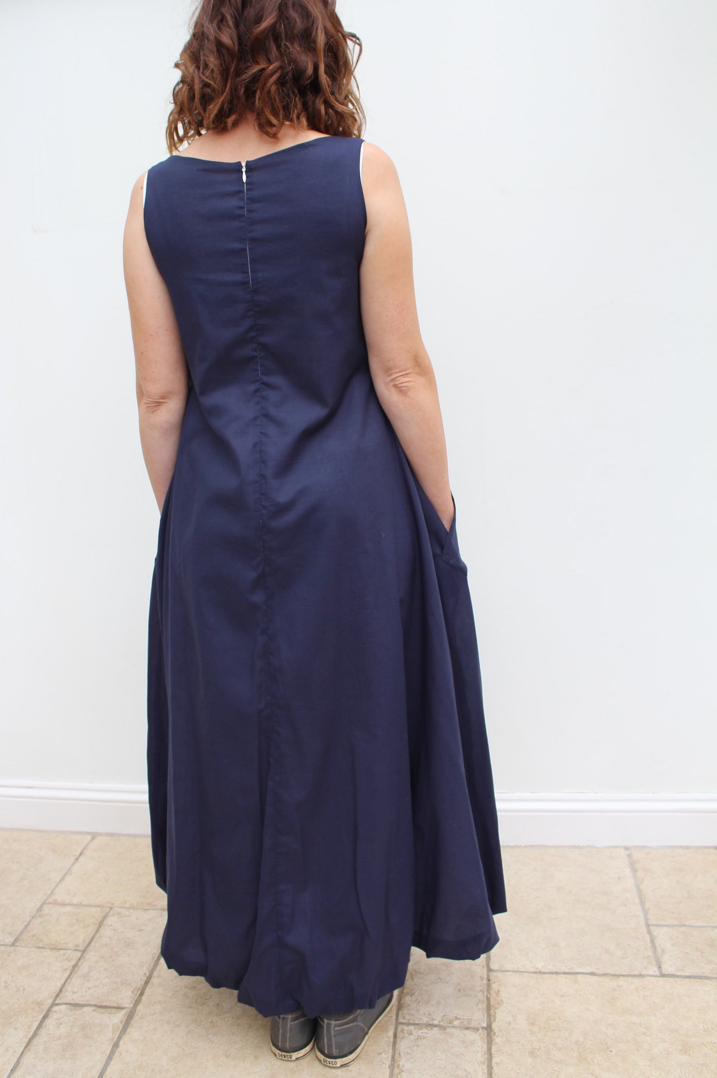 Cloud - long cotton dress, with bubble hem