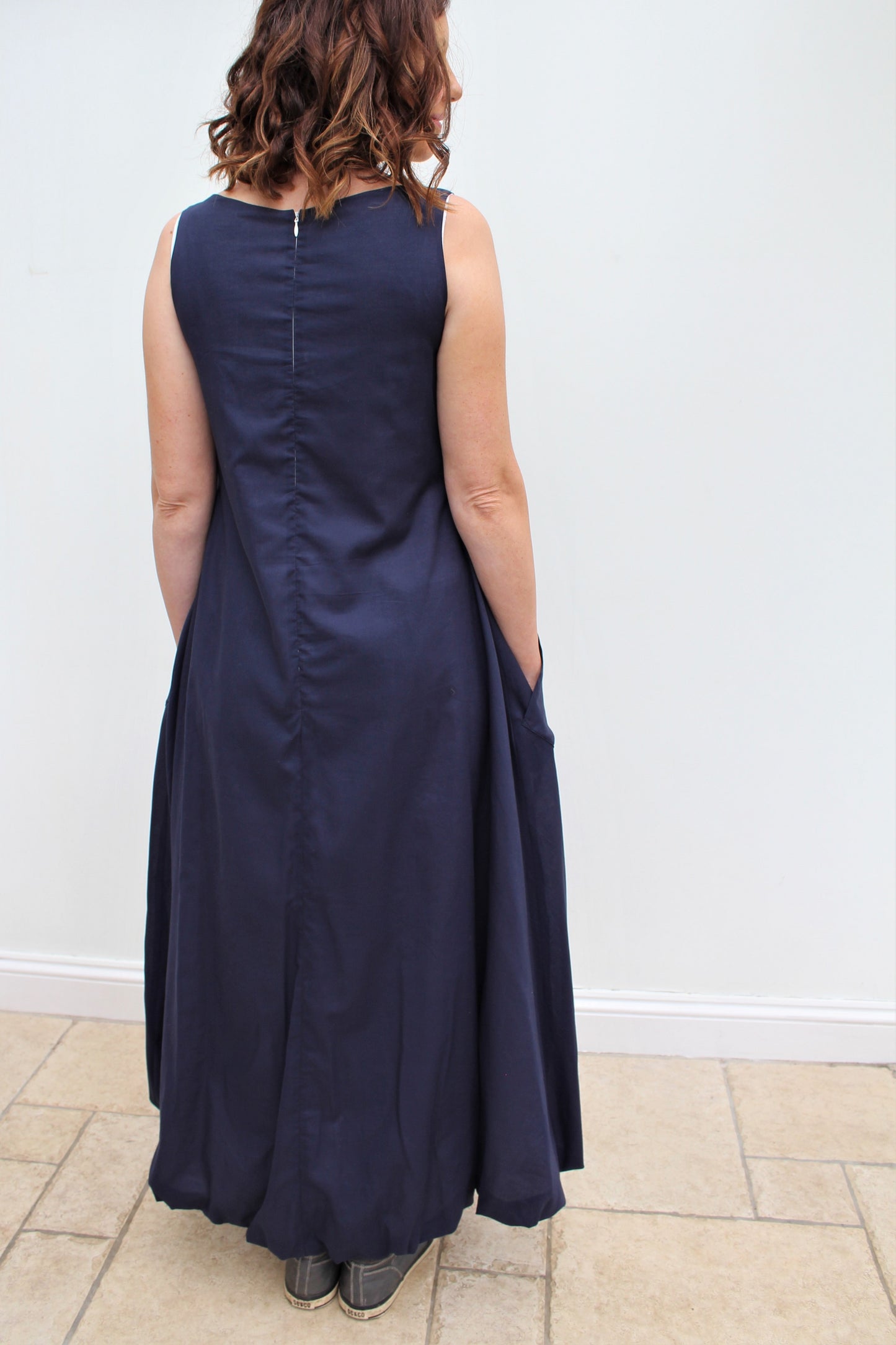 Cloud - long cotton dress, with bubble hem