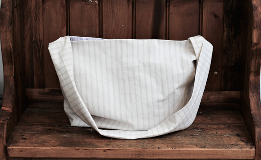 Messenger/Newspaper - Cotton ticking crossbody bag