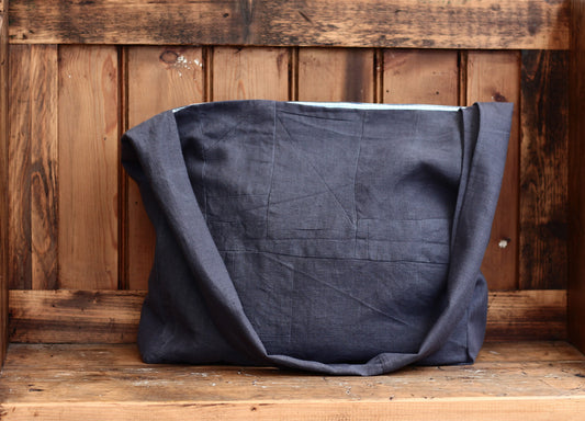 Messenger/Newspaper - linen crossbody bag