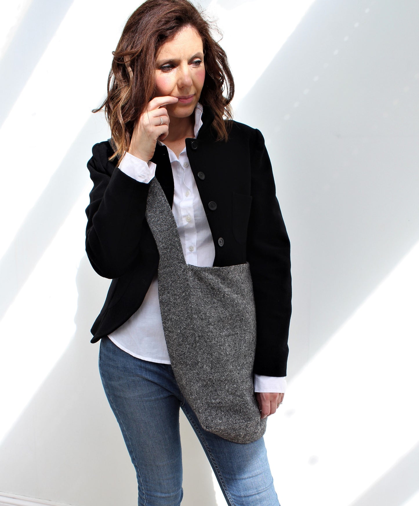 Messenger/Newspaper - wool patchwork crossbody bag