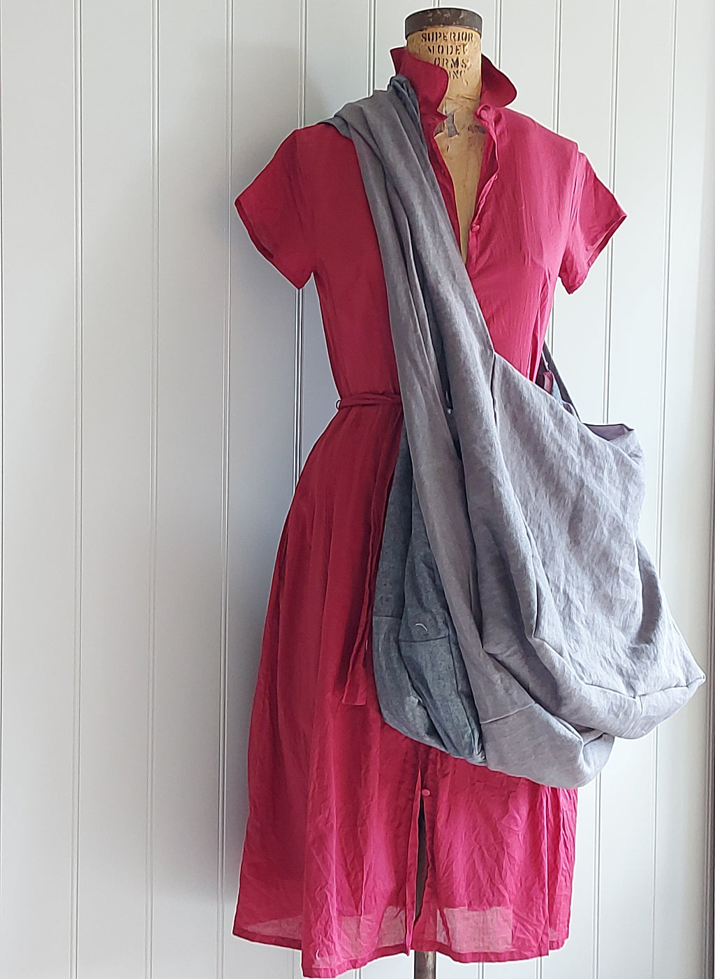 Messenger/Newspaper - linen crossbody bag