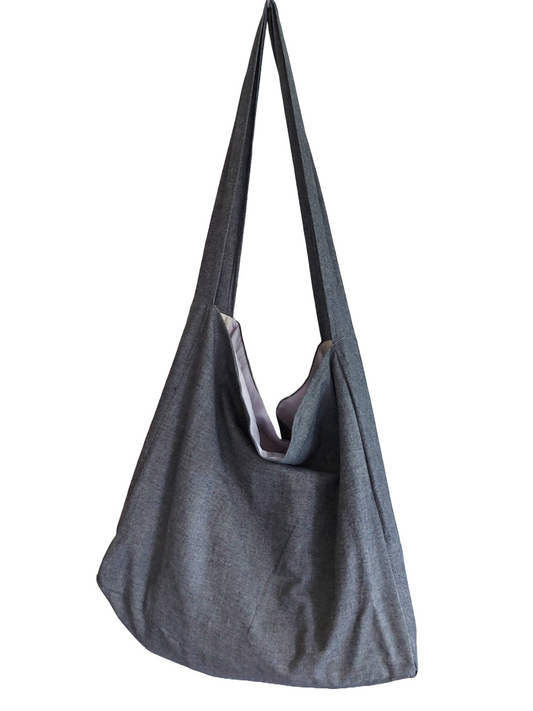 Messenger/Newspaper - Cotton chambray crossbody bag