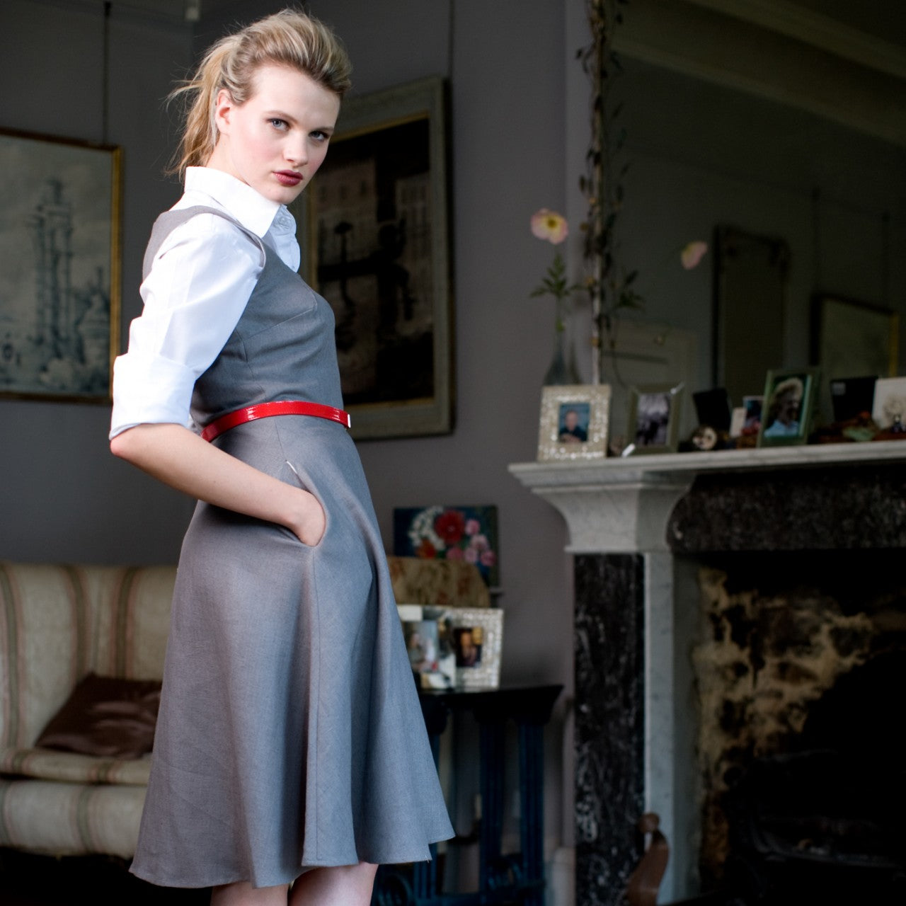 Pin-tuck Audrey - Petrol Grey