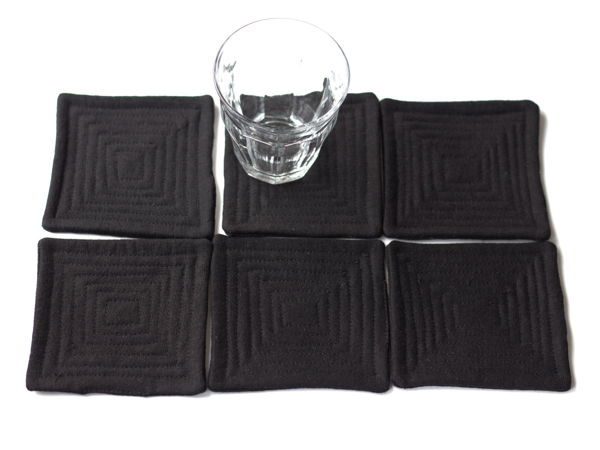 Set of 6 linen coasters