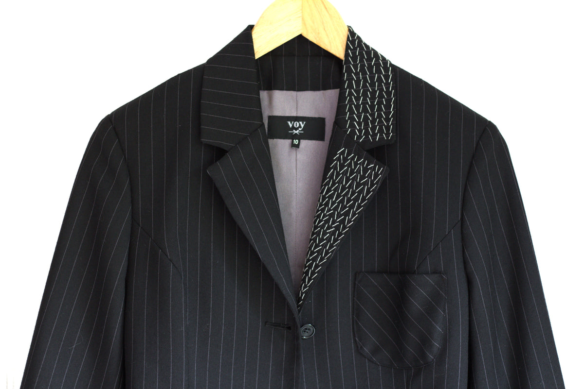 Taylor - pinstripe wool tailored jacket