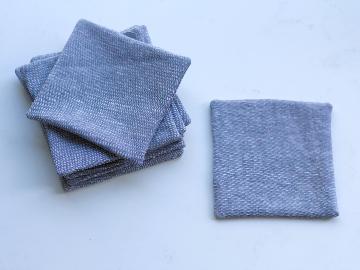 Set of 6 linen coasters