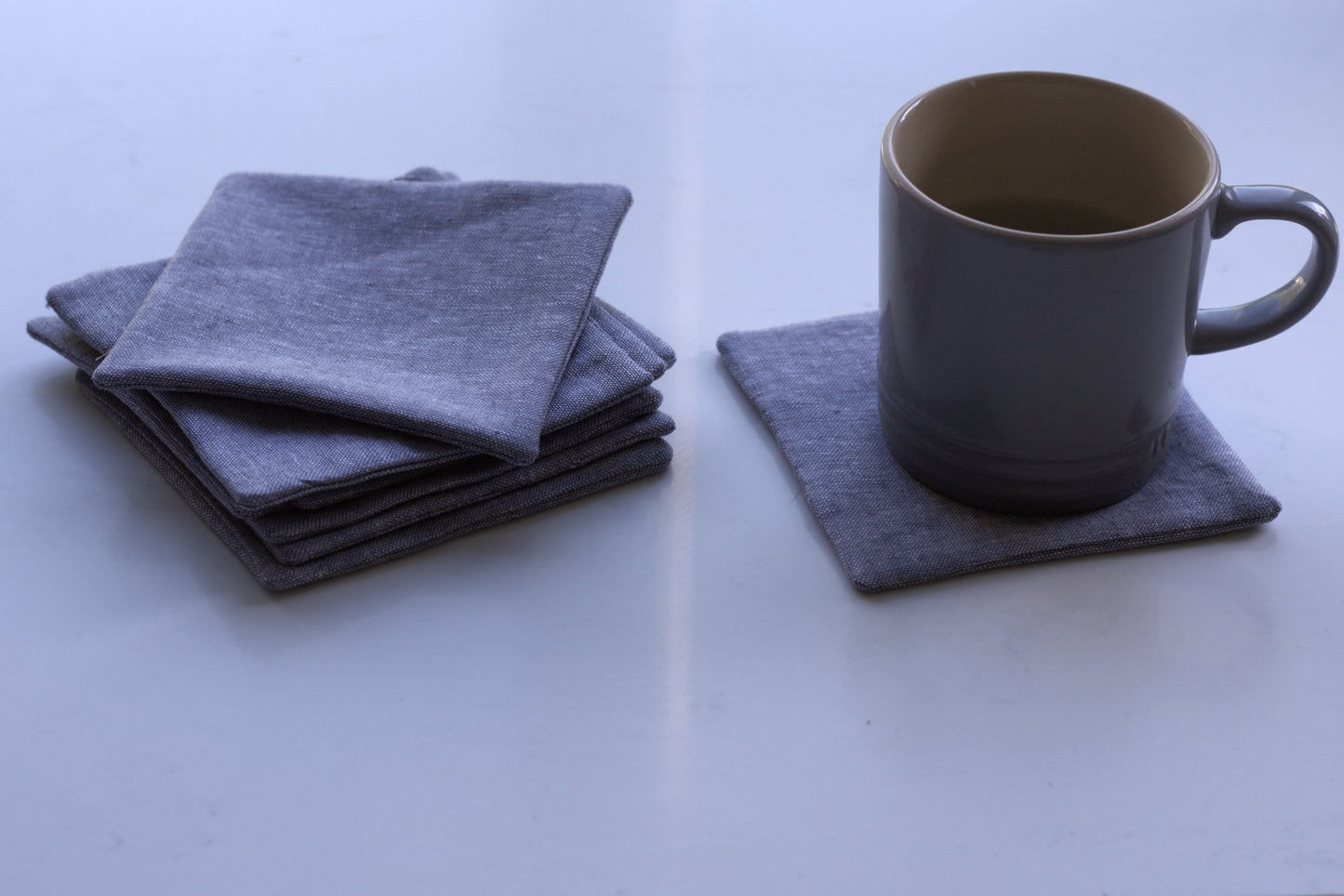 Set of 6 linen coasters