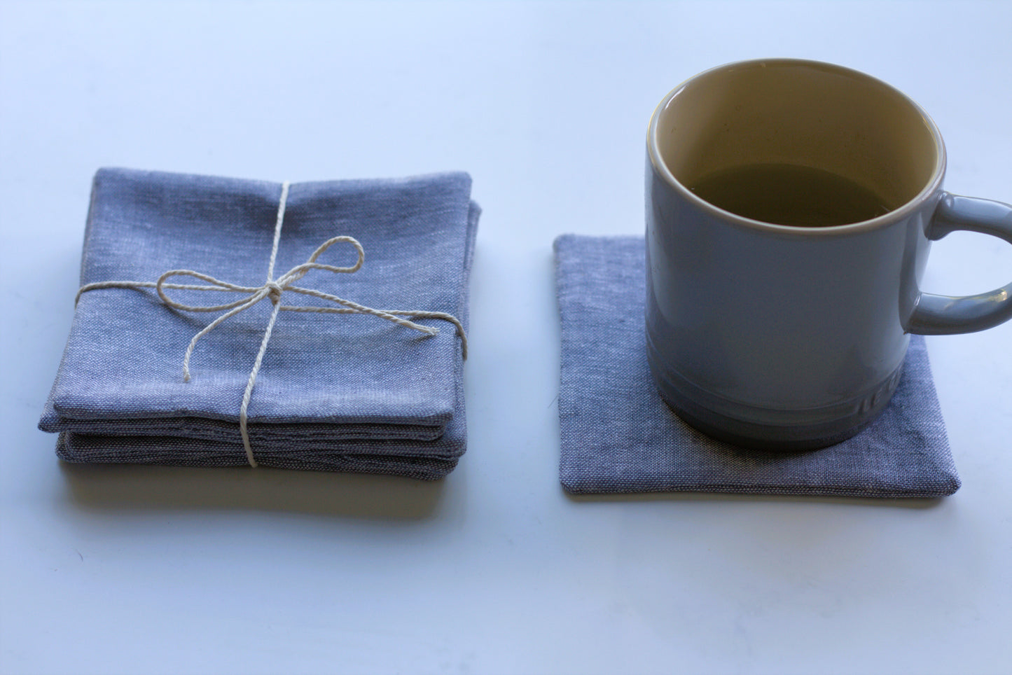 Set of 6 linen coasters