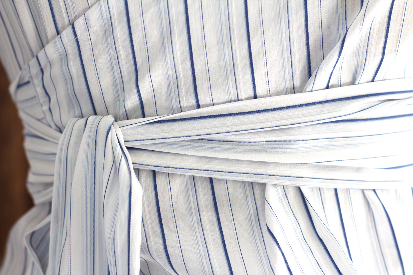 Tiffany - multi-stripe cotton wrap shirt