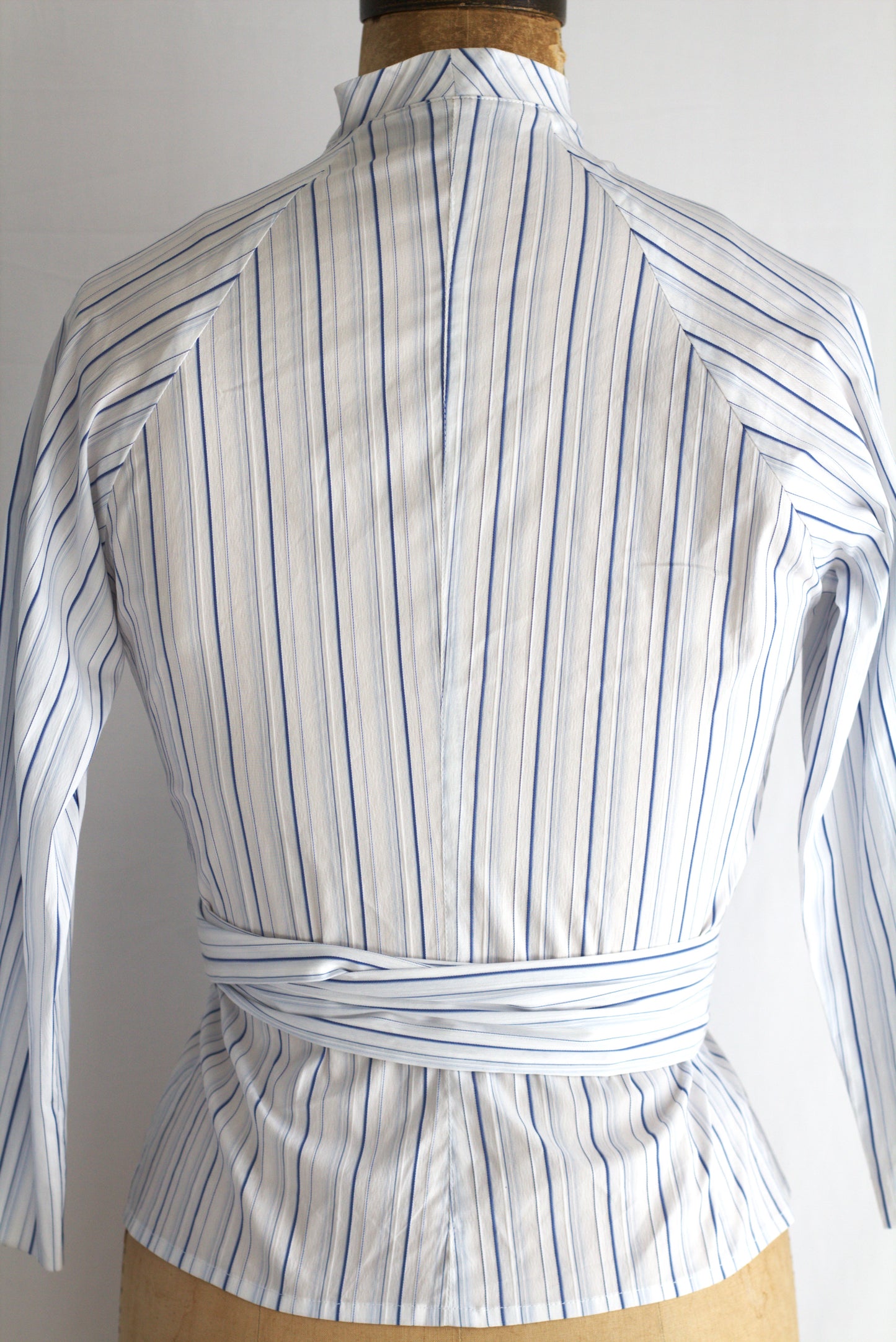 Tiffany - multi-stripe cotton wrap shirt