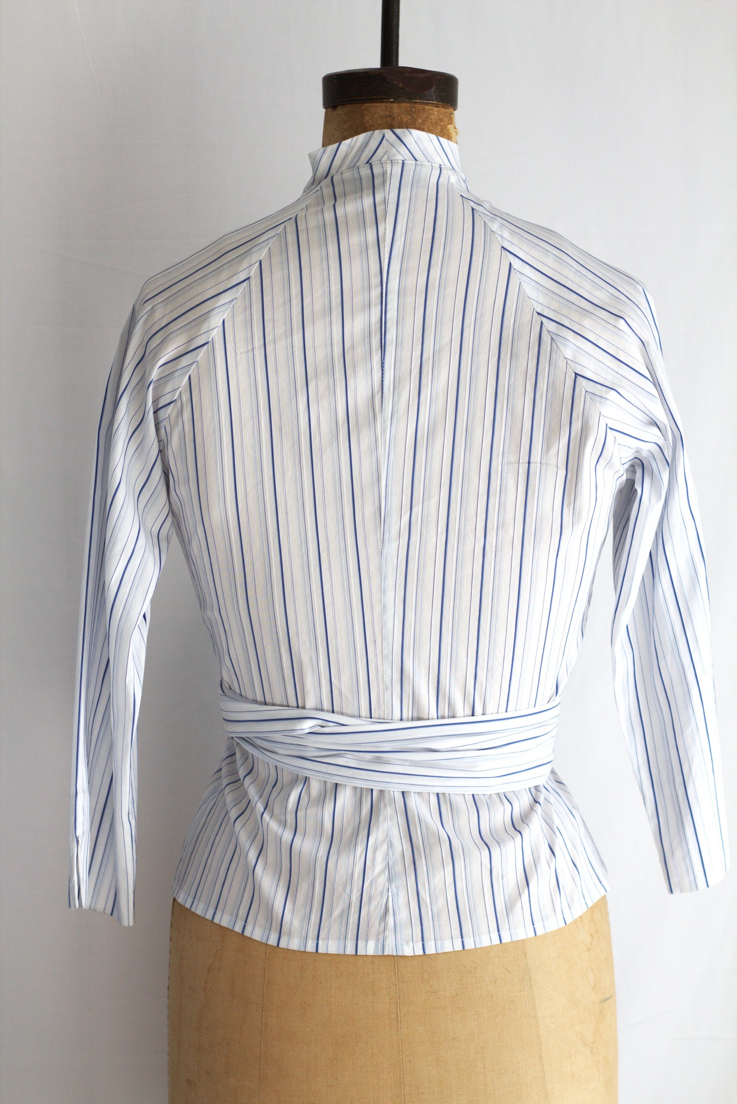Tiffany - multi-stripe cotton wrap shirt