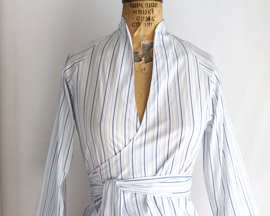Tiffany - multi-stripe cotton wrap shirt