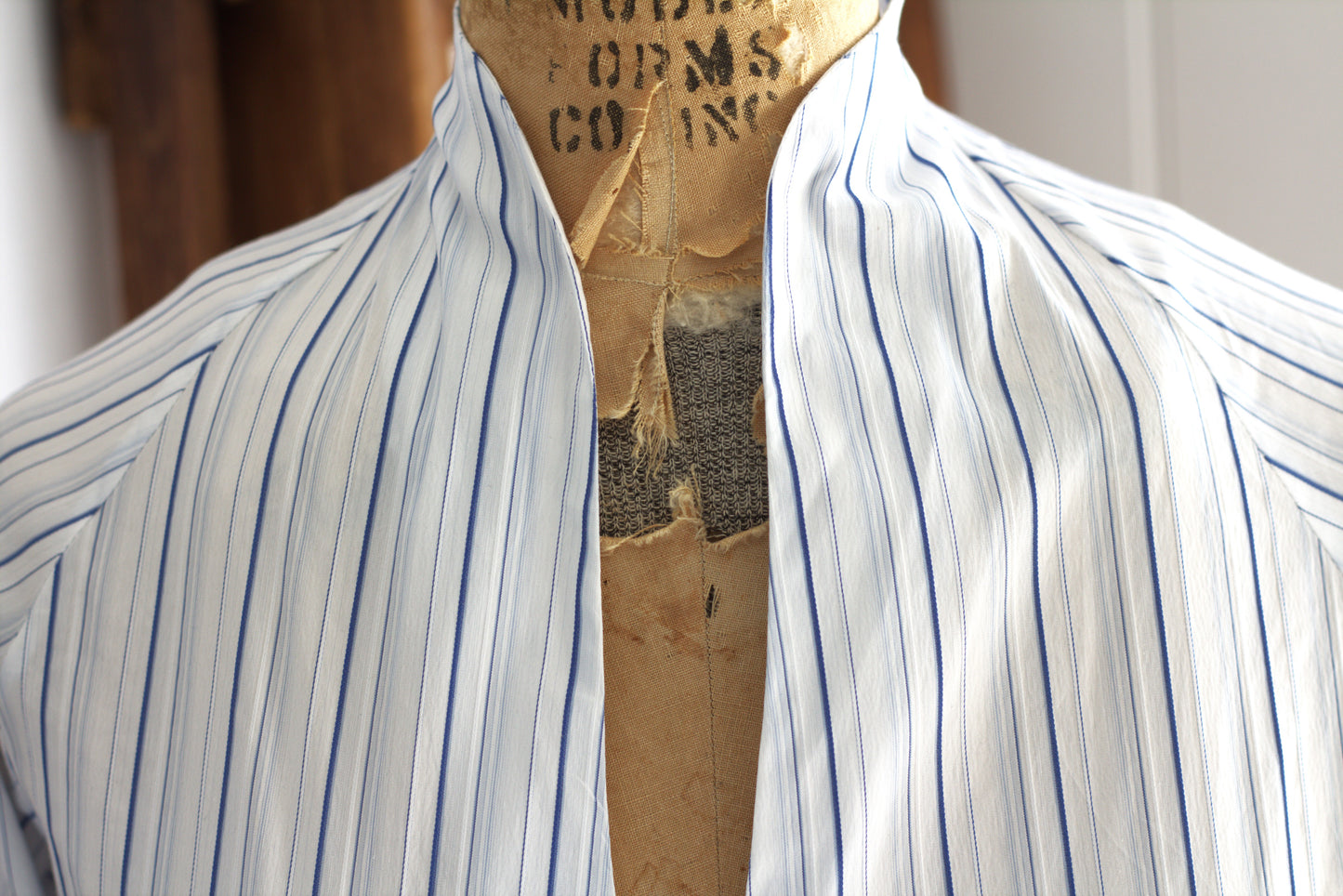 Tiffany - multi-stripe cotton wrap shirt