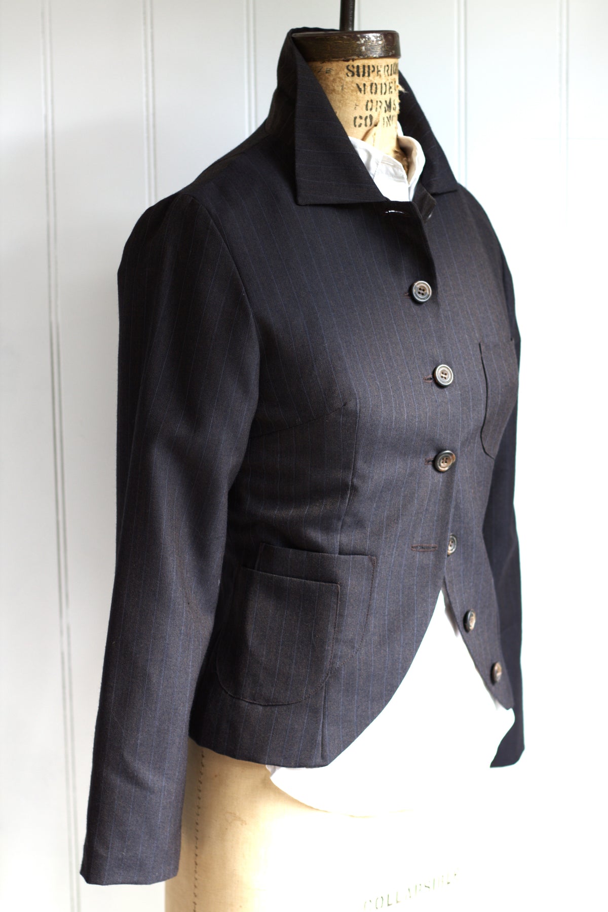 Oliver - pinstripe wool tailored jacket