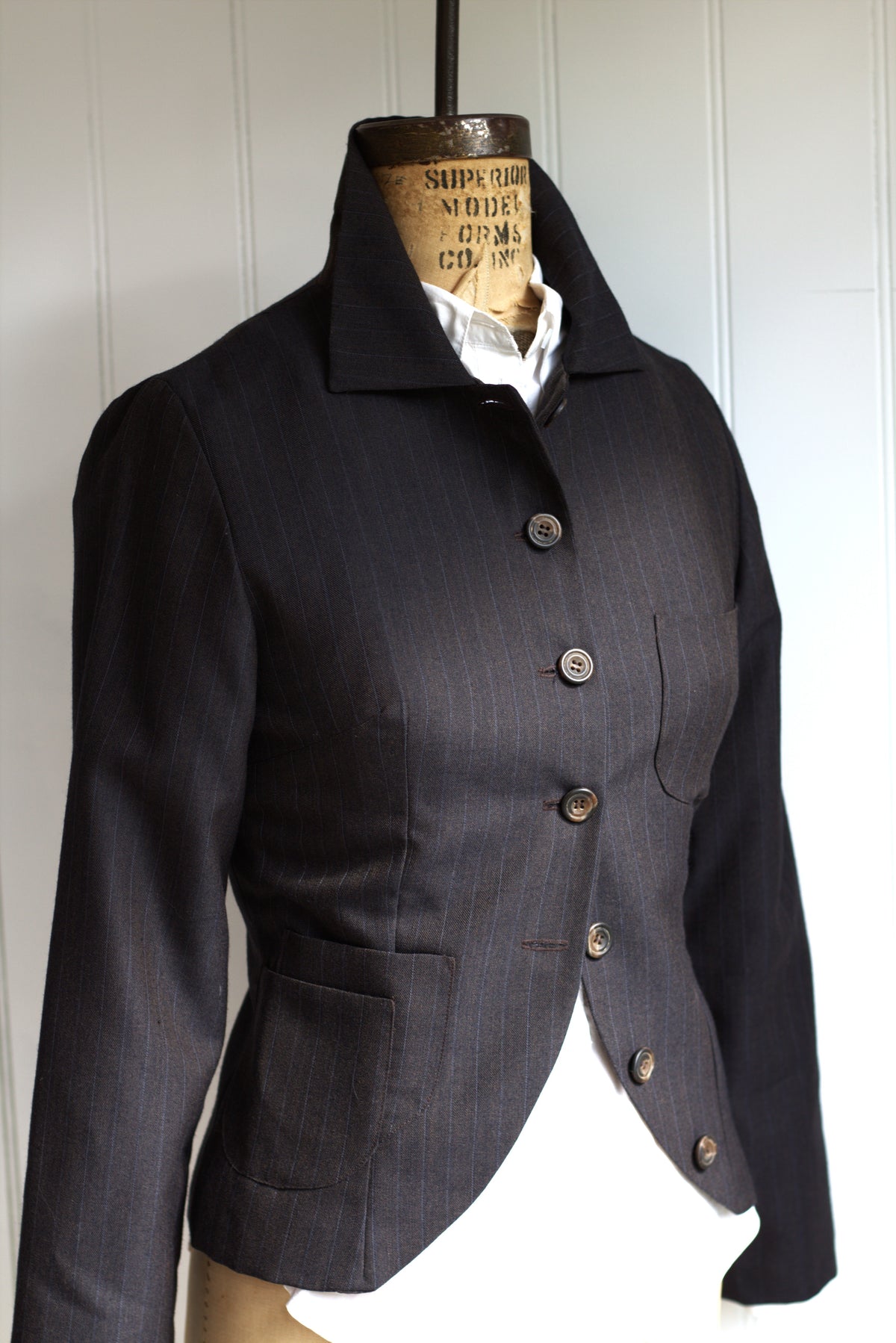 Oliver - pinstripe wool tailored jacket