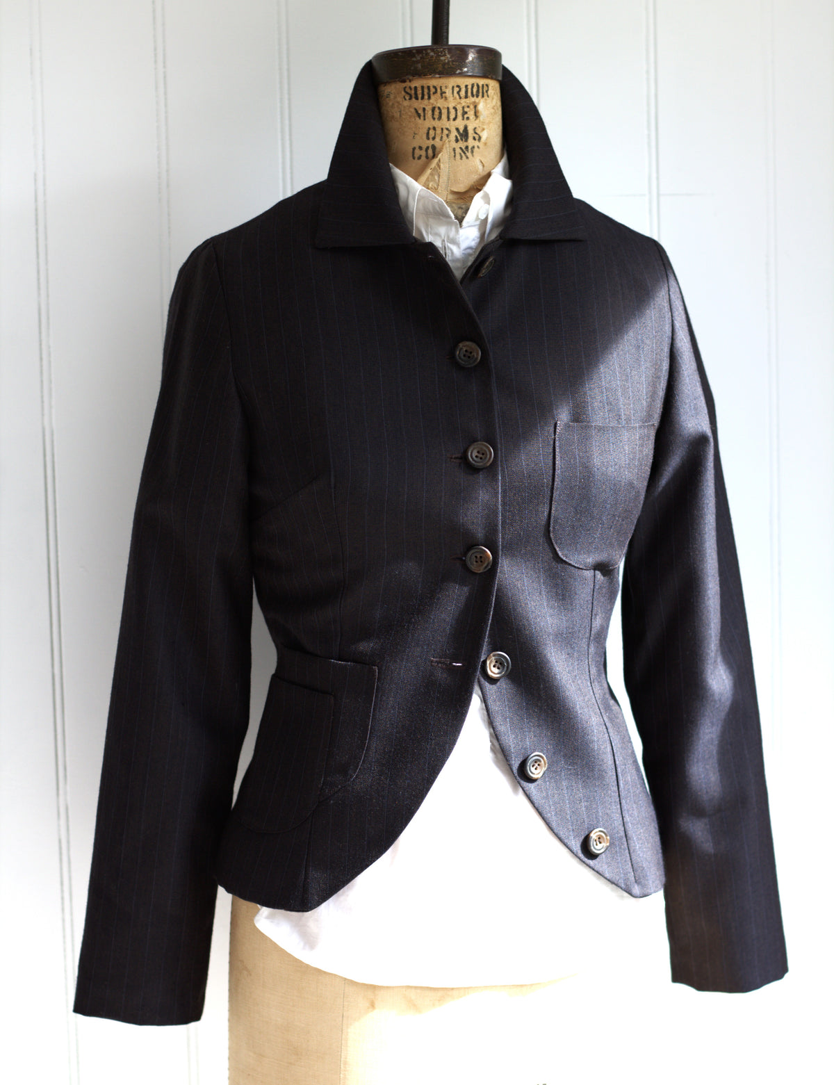 Oliver - pinstripe wool tailored jacket