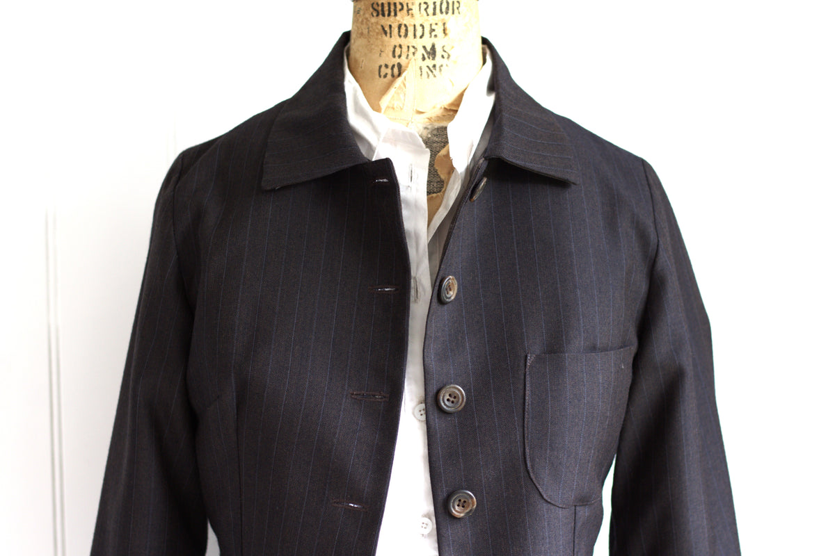 Oliver - pinstripe wool tailored jacket